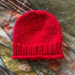 Vibrant Red Knit Hat for Kids